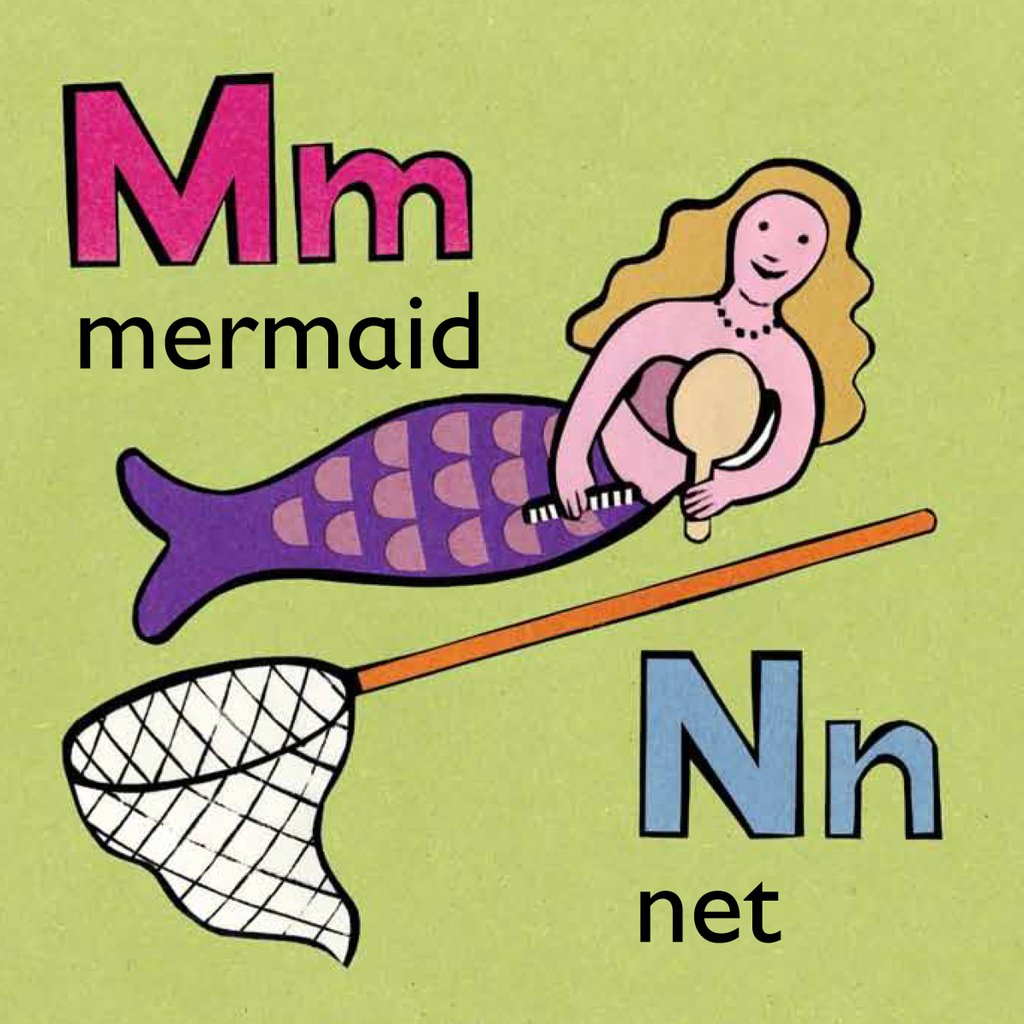 Detail of Mermaid and net children graphic by Anonymous