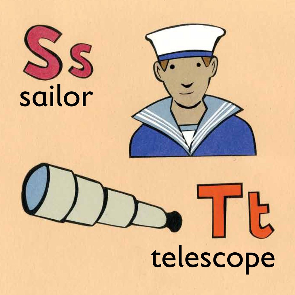 Detail of Sailor and telescope children graphic by Anonymous