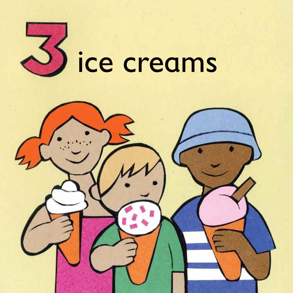 Detail of 3 ice creams children graphic by Anonymous
