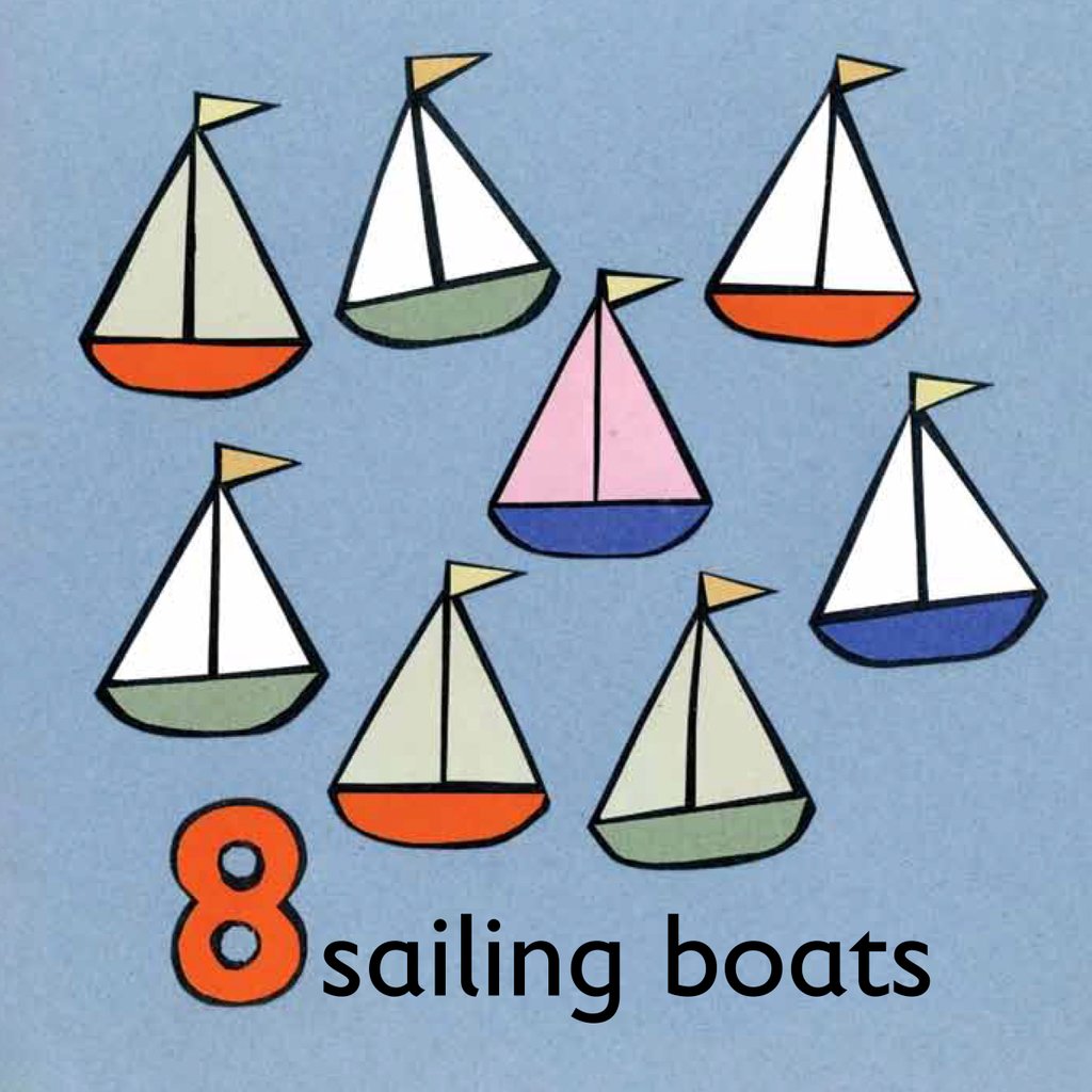 Detail of 8 sailing boats children graphic by Anonymous