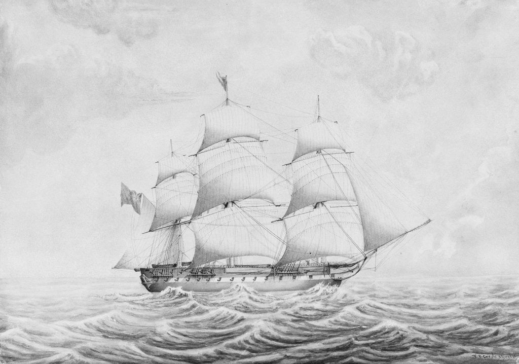Detail of HMS 'Stag' (1830) by T.P. Coode