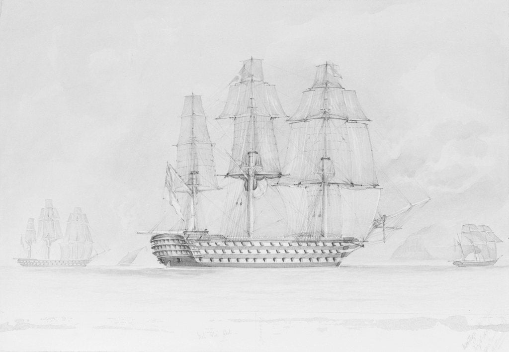 Detail of HMS 'Marlborough' off Stromberg by Montagu Frederick O'Reilly