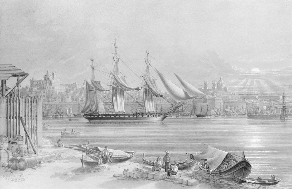 Detail of HMS 'Melpomene' at Malta, 1860 by C.J.F. Ewart